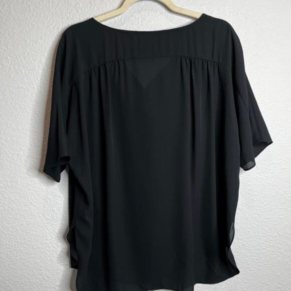 H by Halston Cowl Neck Relaxed Top Black Sz Large - Picture 6 of 8
